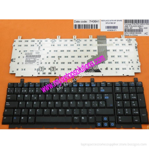 Laptop Keyboard replacement Hp Dv8000 Dv8100 Dv8200 Dv8300 Dv8400 Series Black Sp Notebook Keyboard